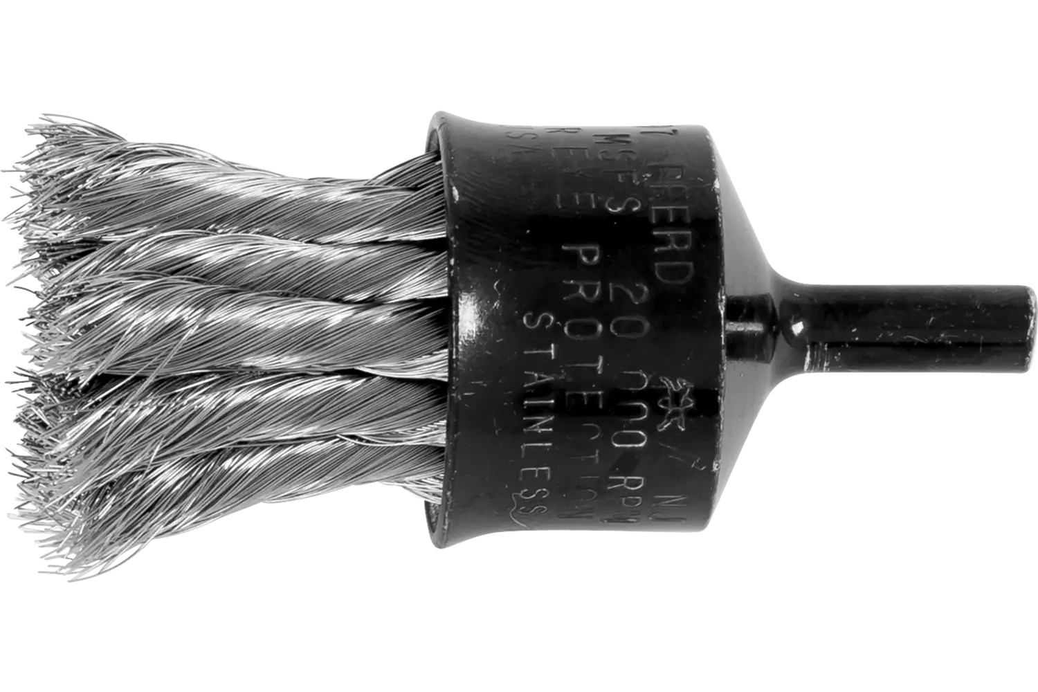 Picture of Pferd Knot Wire End Brush 1" Dia. Flared Cup .010 Stainless Steel 1/4" Shank